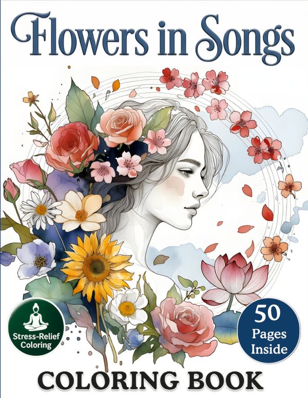 Flowers in Songs Coloring Book cover