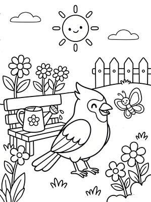 Black and white coloring page: Butterfly Watch
