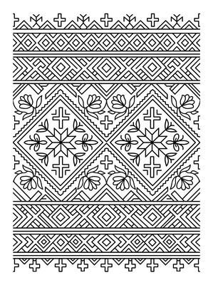 Black and white coloring page: Pysanky Egg 2