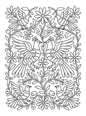 Black and white sample: Wycinanki Folk