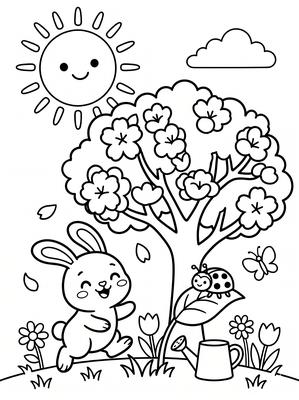 Black and white sample: Blossom Bunny