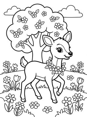 Black and white sample: Blossom Deer