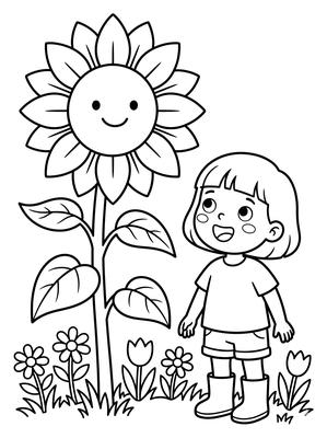 Black and white sample: Giant Sunflower