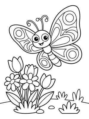 Black and white sample: Silly Butterfly