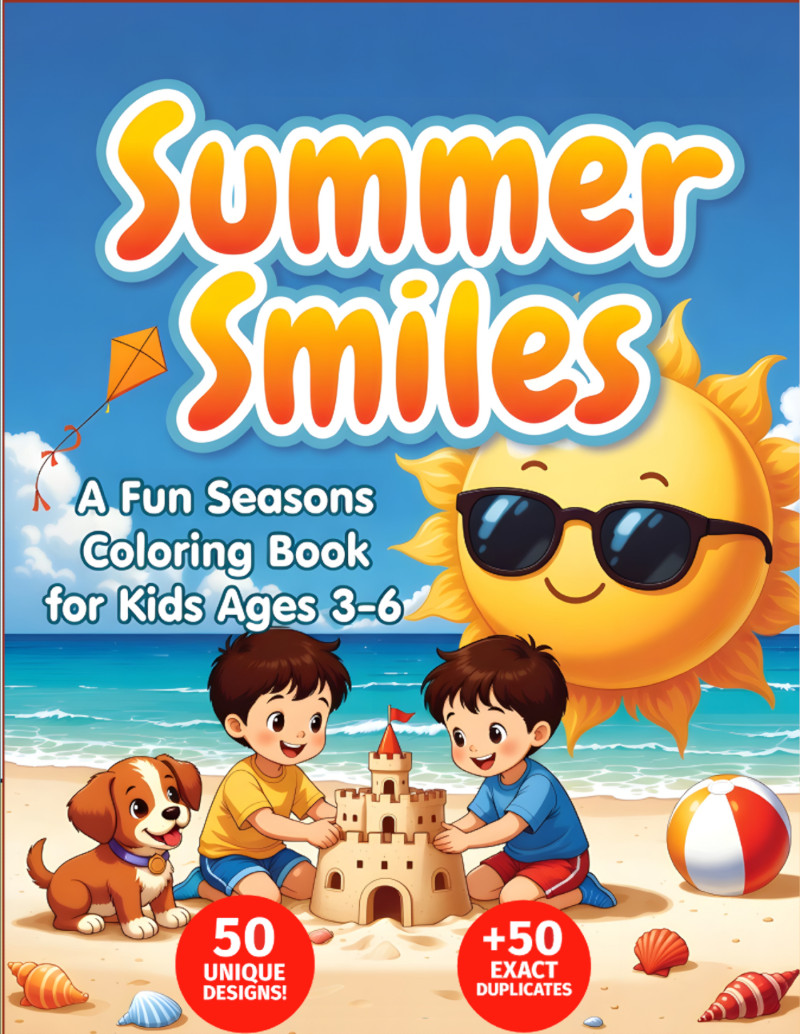 Summer Smiles: A Fun Seasons Coloring Book for Kids Ages 3–6 cover