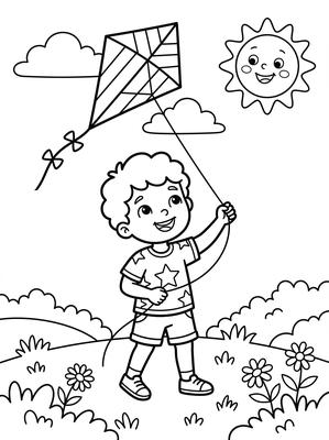 Black and white sample: Kite Day