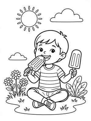 Black and white sample: Popsicle Time