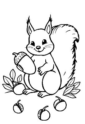 Black and white sample: Acorn Squirrel