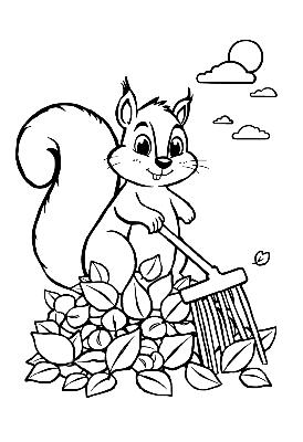 Black and white sample: Raking Squirrel
