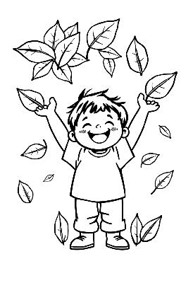 Black and white sample: Leaf Toss
