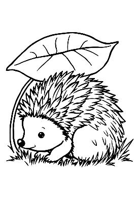 Black and white sample: Leaf Hedgehog