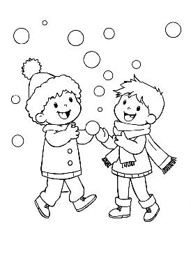 Black and white sample: Snowball Fight