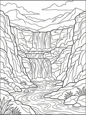 Black and white sample: Tugela Falls, South Africa