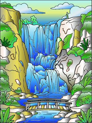 Colored preview: Ouzoud Falls, Morocco
