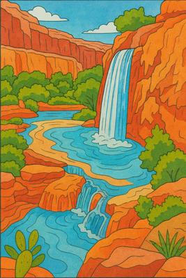 Colored preview: Havasu Falls, USA