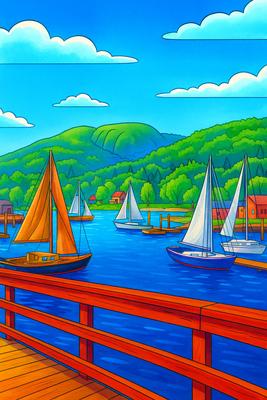 Colored preview: Camden Harbor Marina, Maine, USA