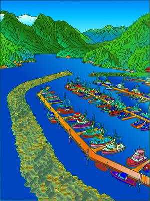 Colored preview: Port Hardy Marina, Canada