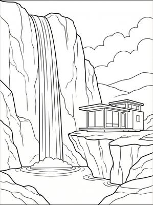 Black and white sample: Iceland Waterfall Valley
