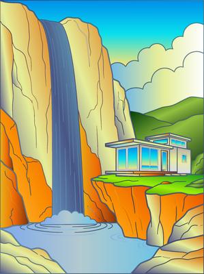 Colored preview: Iceland Waterfall Valley