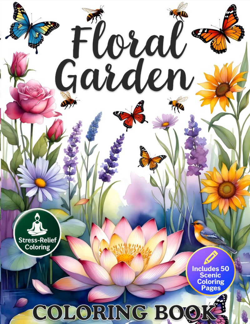 Floral Garden Coloring Book cover