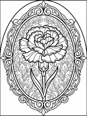 Black and white sample: Carnation