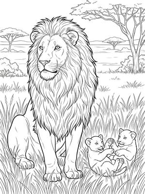 Black and white sample: Savanna Lion