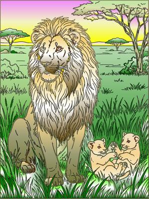 Colored preview: Savanna Lion
