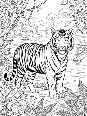 Black and white sample: Jungle Tiger