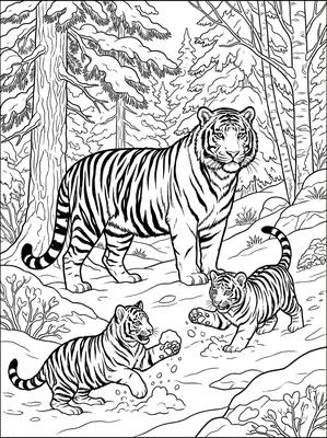 Black and white sample: Siberian Tiger
