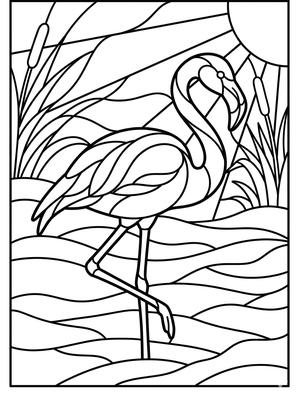 Black and white sample: Water Flamingo
