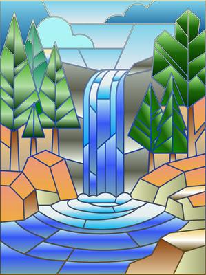 Colored preview: Forest Waterfall