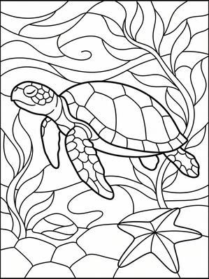 Black and white sample: Sea Turtle Glide