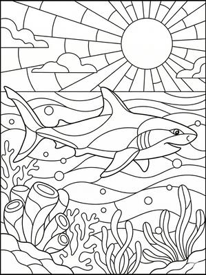 Black and white sample: Friendly Shark