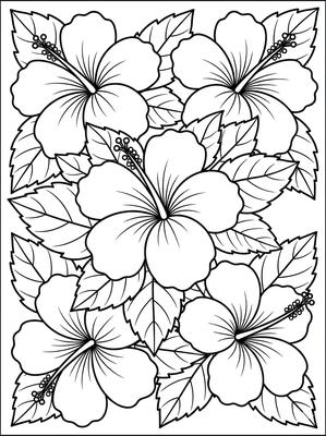 Black and white sample: Hibiscus Pond