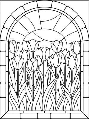 Black and white sample: Tulips