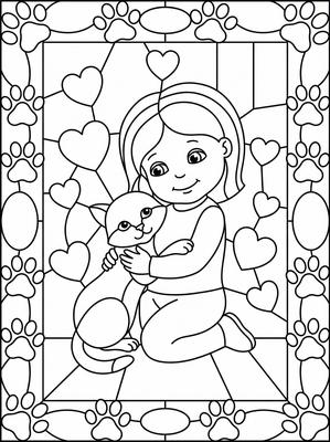 Black and white sample: Kitten Hugs