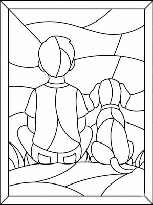 Black and white sample: Sunset Friends