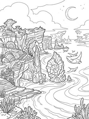 Black and white sample: Ocean Cliffs