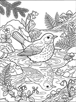 Black and white sample: Hermit Thrush