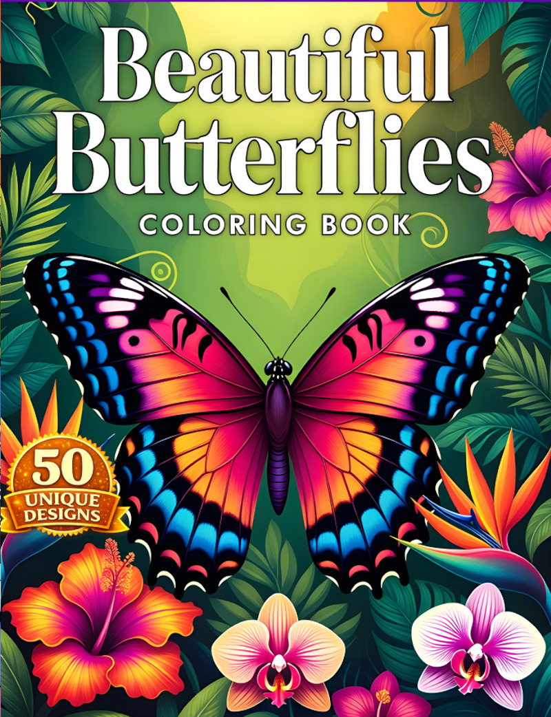 Beautiful Butterflies Coloring Book cover