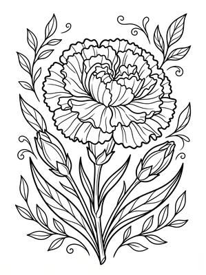 Black and white coloring page: January Love