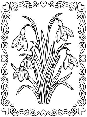 Black and white coloring page: January Hope