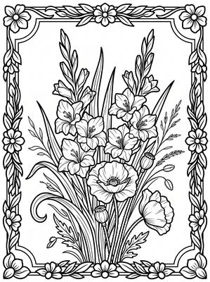 Black and white sample: Summer Bouquet