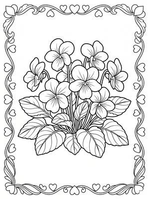 Black and white coloring page: February Faith