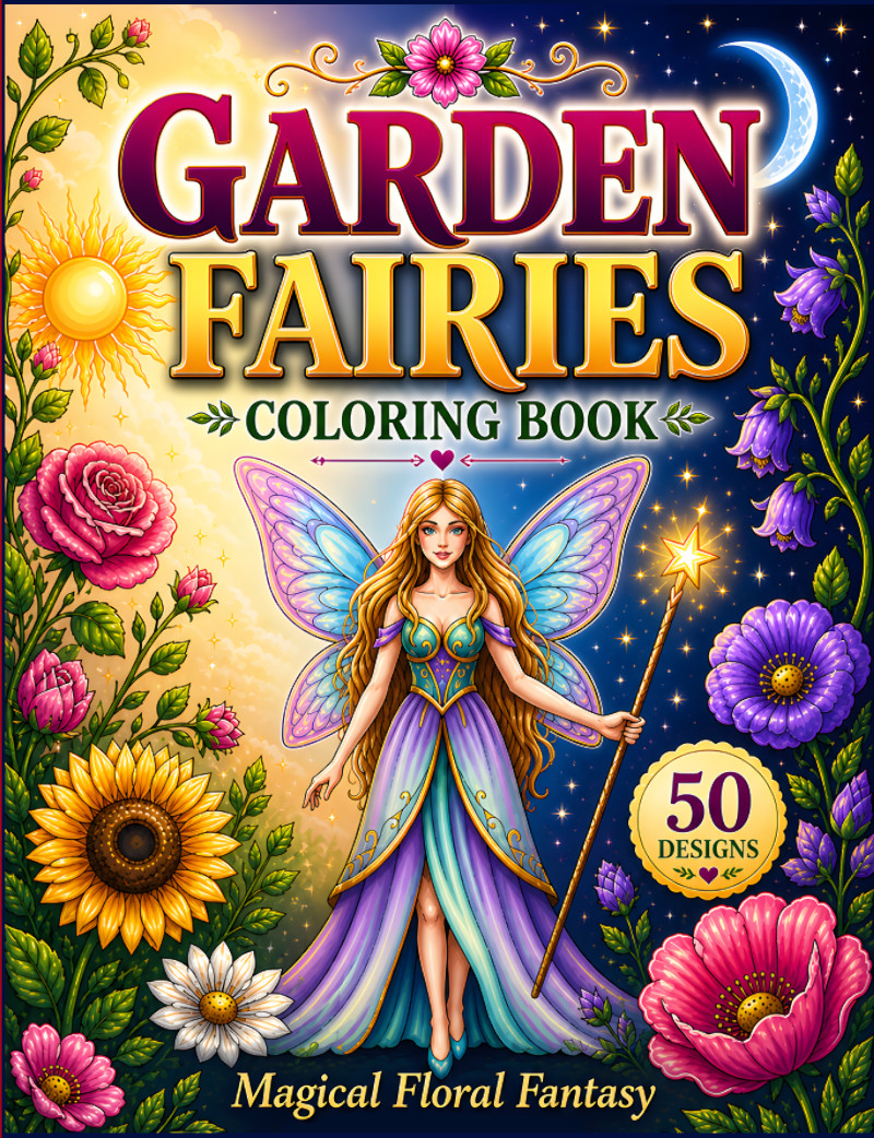 Garden Fairies Coloring Book cover