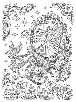 Black and white sample: Flower Chariot