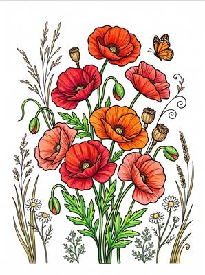 Colored preview: Poppy Meadow