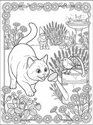 Black and white coloring page: Robin Watch