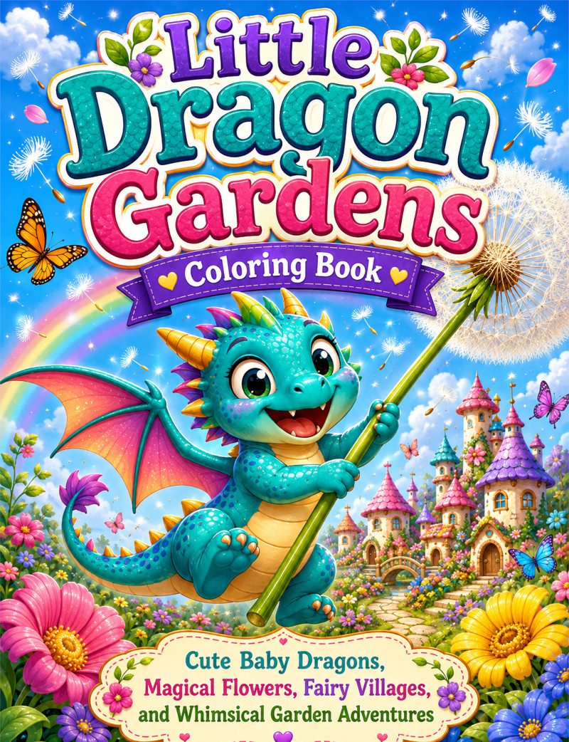 Little Dragon Gardens Coloring Book cover