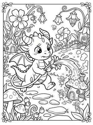 Black and white sample: Fairy Village Firefighter